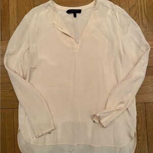 Club Monaco Cream Long Sleeve Blouse